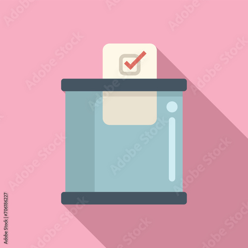 Vote ballot box icon flat vector. Election person. Citizen country