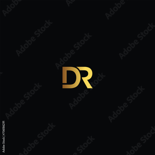 DR RD gold Luxury Logo. DR monogram logo with a combination of organic and serif fonts and a classic modern elegant style.