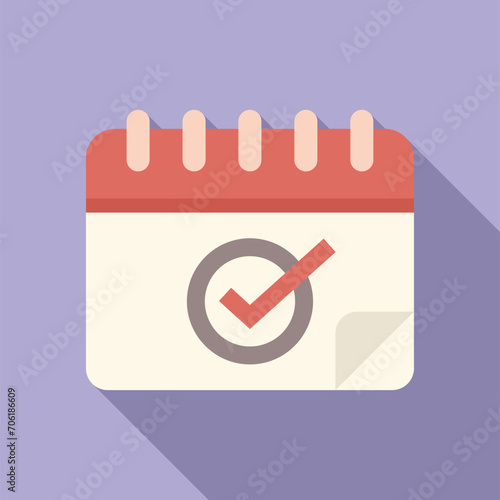 Choice ballot date icon flat vector. People process. Electronic presidency