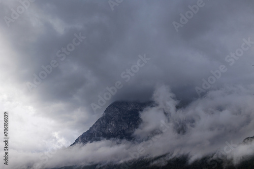 Mountain landscape. rain clouds over the mountain. Turkey.