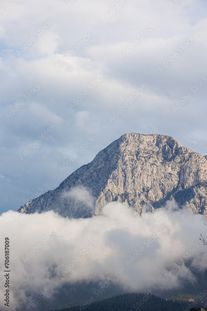 Mountain landscape. mountain against the background of clouds. Turkey..