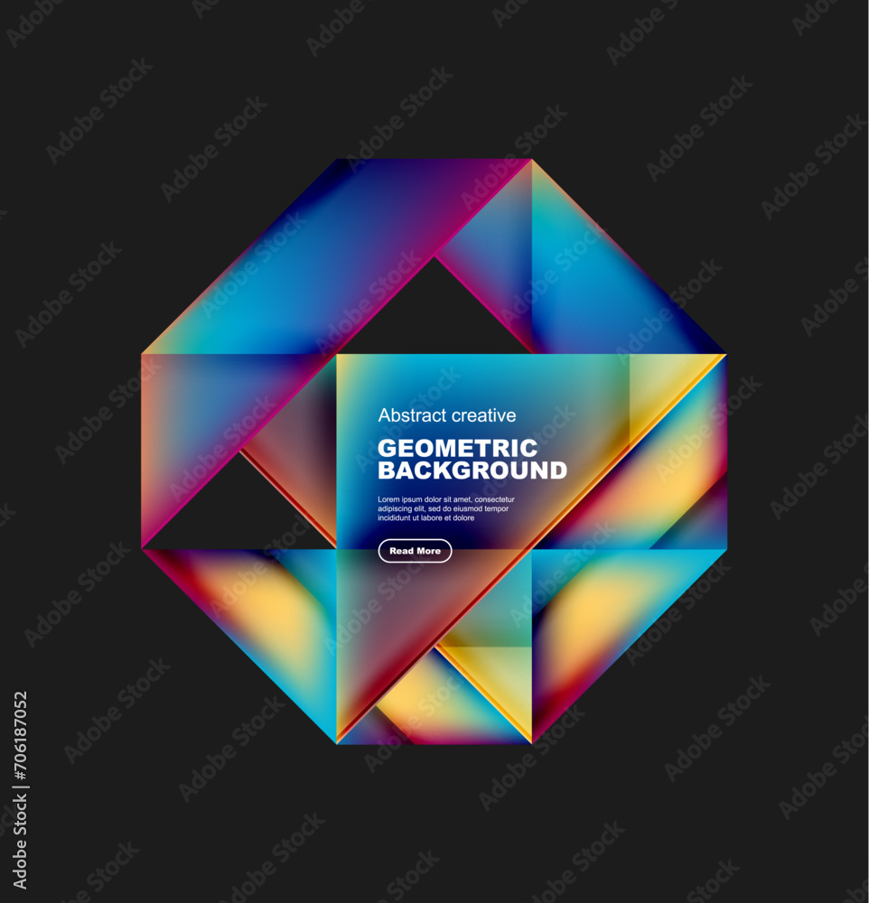 Fototapeta premium Gradient triangles vector abstract background