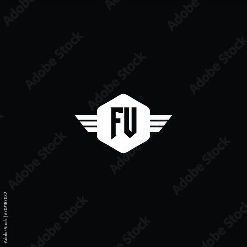 Logo ikon huruf awal F U berwarna hitam putih yang kreatif, modern, elegan, trendi, unik, dan artistik. Templat desain logo ikon huruf F U. Simbol awal F U yang kreatif.