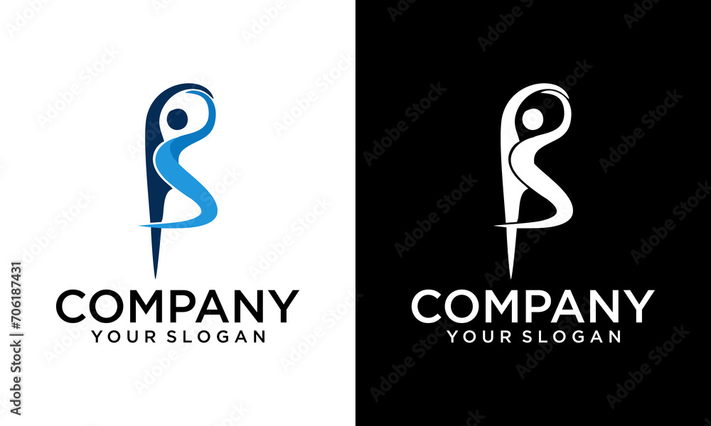 Human Letter P Logo Design. Initial Letter Combination With People Logo Concept. Unique Lettermark Symbol Human Letter P Logo Design. Initial Letter Combination With People Logo Concept. Unique Lettermark Symbol