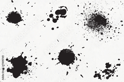 Large collection of detailed ink splats