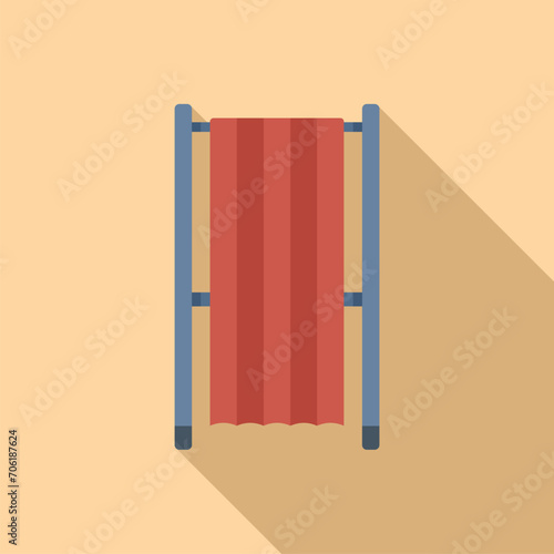 Vote room box icon flat vector. Country poll. Place state voter