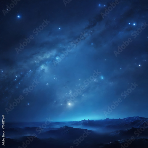 Blue Night Starry Sky Space Background Generative AI © UtkuTR