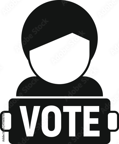 Vote person banner icon simple vector. Choice election. Democracy citizen