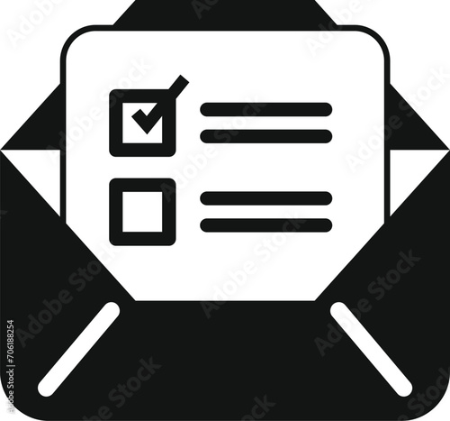 Mail polling booth icon simple vector. People vote. Machine talking report