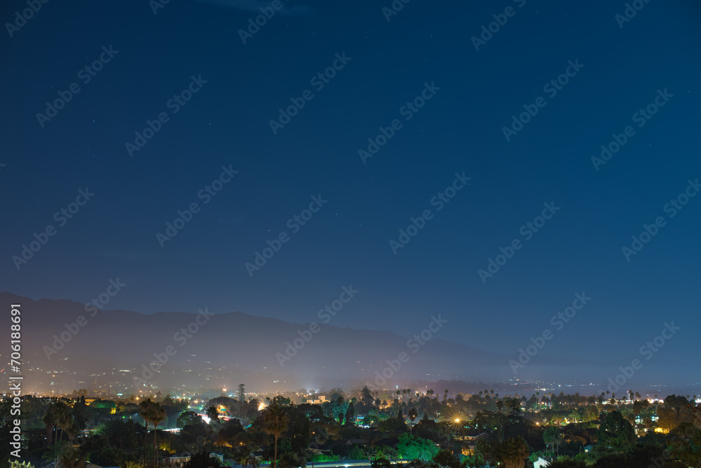 Fototapeta premium Santa Barbara Westside, Night panorama