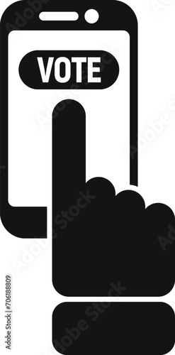 Smartphone vote online icon simple vector. Ballot choice. Debate talking