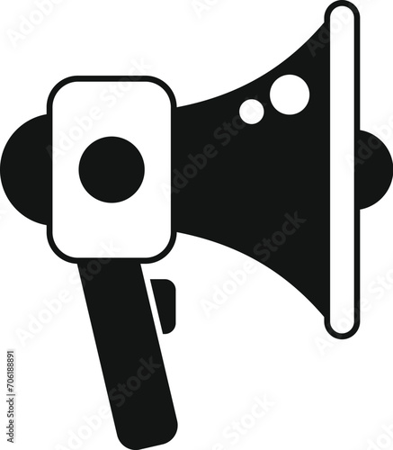 Megaphone protest icon simple vector. People election. Speaker interview