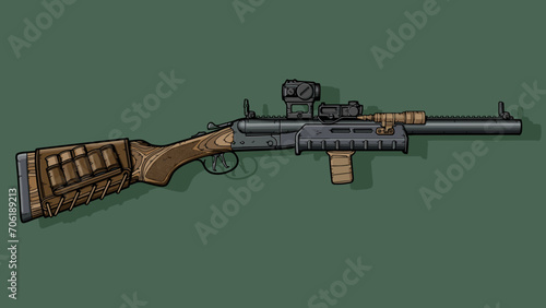 Graphic image of assault riffle