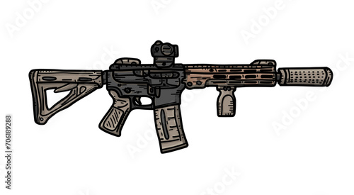 Graphic image of assault riffle