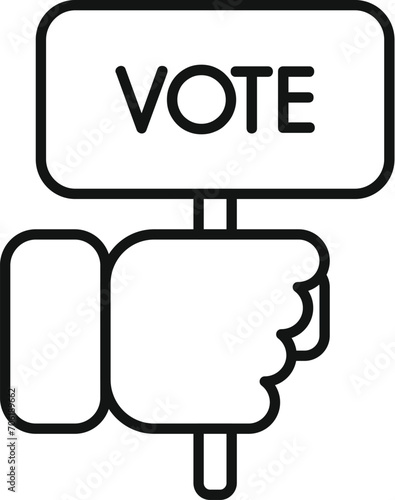 Vote banner hand icon outline vector. Report happy. Machine state place
