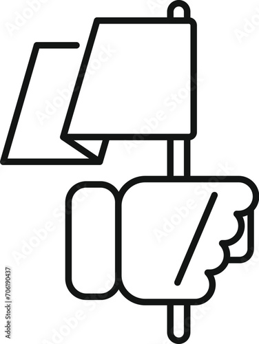 Take polling booth flag icon outline vector. Choice election. Vote people