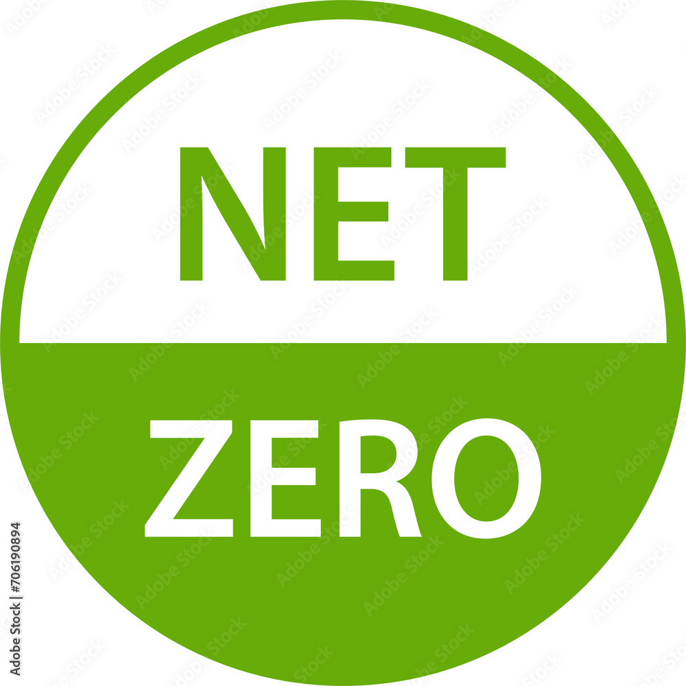 Fototapeta premium net zero carbon footprint icon emissions free no atmosphere pollution CO2 neutral stamp for graphic design, logo, website, social media, mobile app, UI