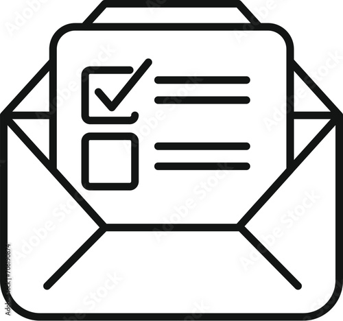 Mail polling booth icon outline vector. People vote. Machine talking report