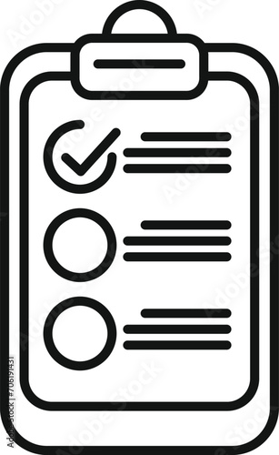 Ballot choice to do list icon outline vector. Democratic state. Voter report