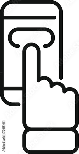 Smartphone vote online icon outline vector. Ballot choice. Debate talking