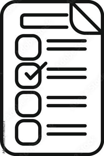 Vote paper icon outline vector. Ballot polling booth. Talking report