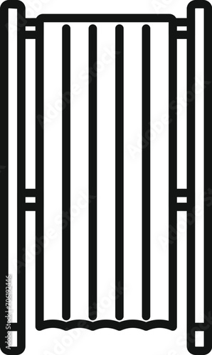 Vote room box icon outline vector. Country poll. Place state voter