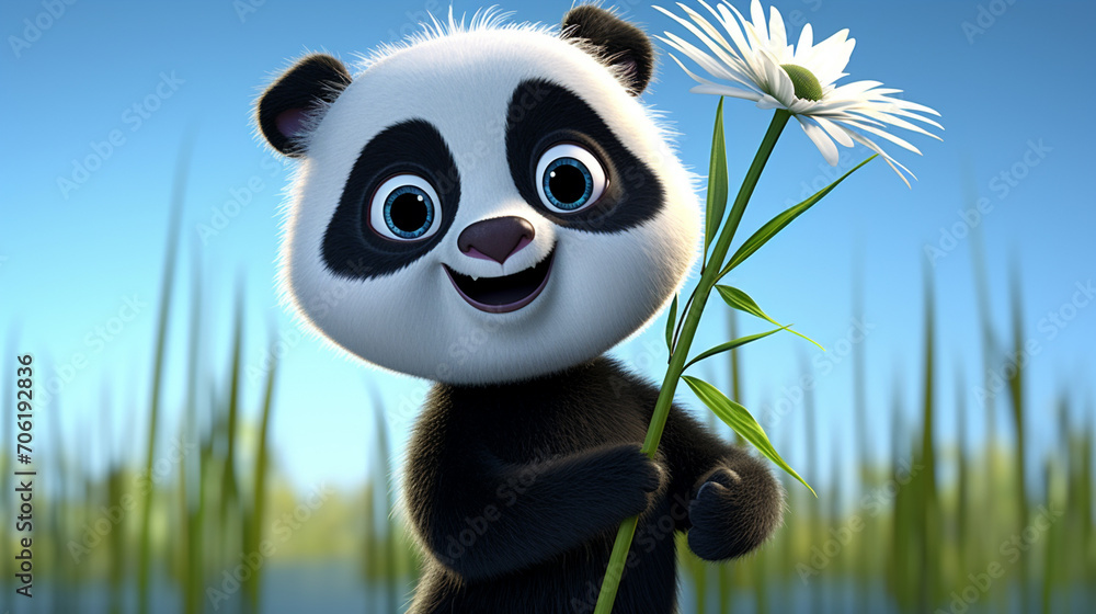 panda bear with bamboo panda bear with bamboo