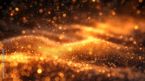 Golden christmas particles and sprinkles for a holiday celebration.