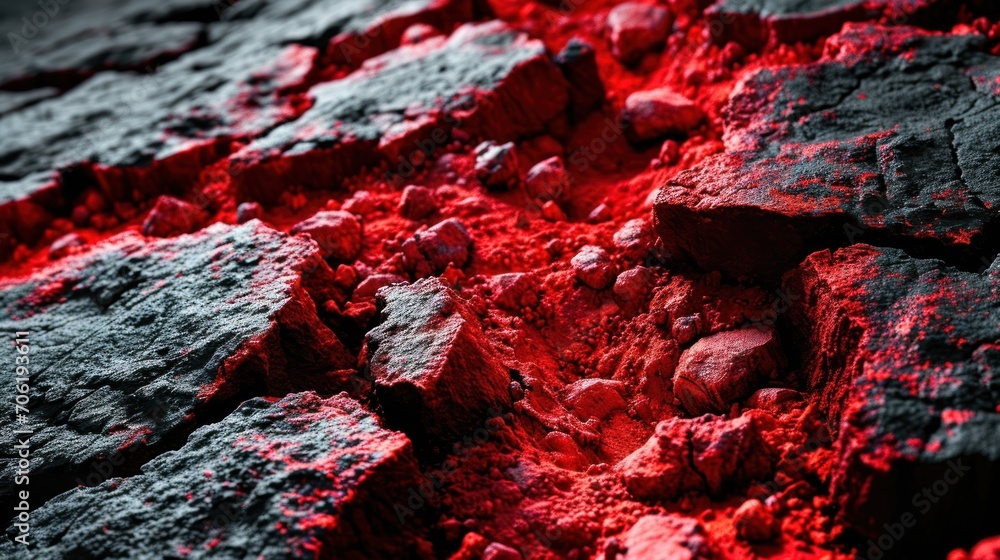 a close up of rocks and dirt with a red light coming from the top of the rocks and the bottom of the rocks. a close up of rocks and dirt with a red light coming from the top of the rocks and the bottom of the rocks.