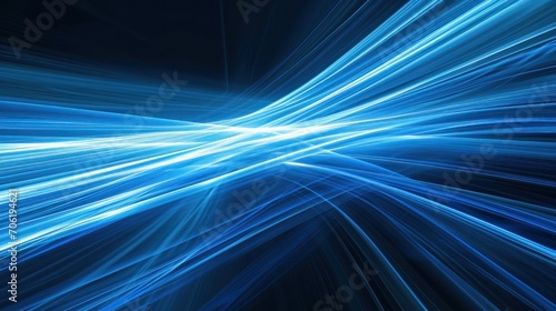  a blue abstract background with lines of light coming out of the center of the image in the center of the image.