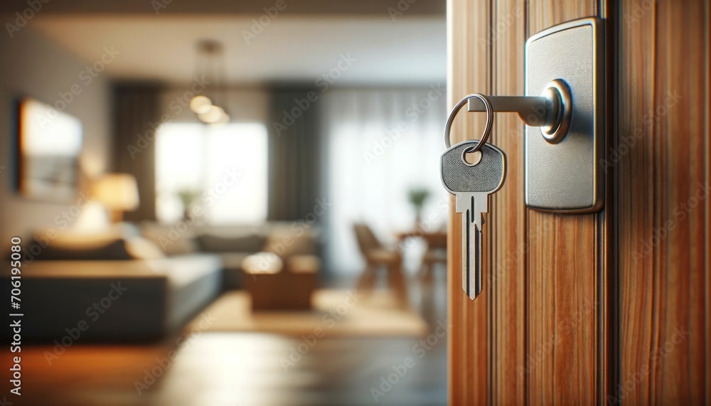 Obraz premium Key in Hand: Exploring Your Options in Real Estate Investment, Mortgage, Renting, and Property Ownership