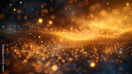 Golden christmas particles and sprinkles for a holiday celebration. 