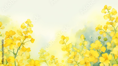 美しい春の菜の花のバナー用背景イラスト