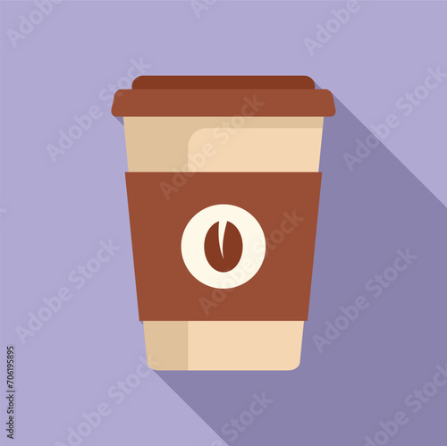 Coffee to go cup icon flat vector. Person drink high palpitating. Event impact