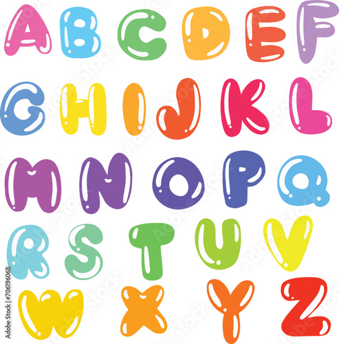 balloon font  alphabet vector set for school colorful letters set	