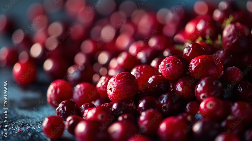a pile of cranberries sitting next to each other on a blue surface with drops of water on them. a pile of cranberries sitting next to each other on a blue surface with drops of water on them.