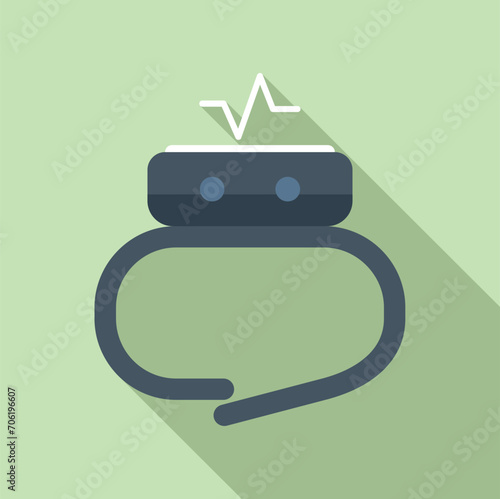 Heart rate hand device icon flat vector. Person sick. Old pain aorta