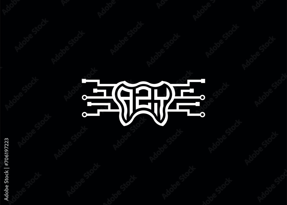 Letter AZY Modern Technology Vector Monogram Dental care shape Logo Letter AZY Modern Technology Vector Monogram Dental care shape Logo