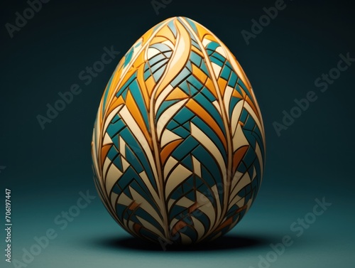 Geometric Easter egg pattern. 3d style imitation.