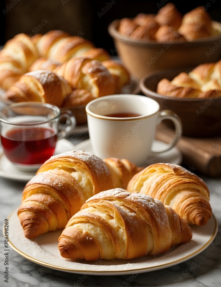 croissants on a wooden table