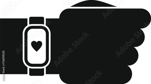 Palpitating fitness band icon simple vector. Health effect. Pain heart