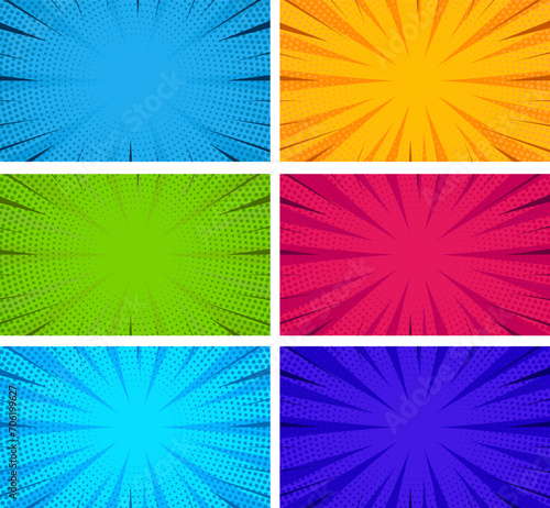 comic vector background in all colors
