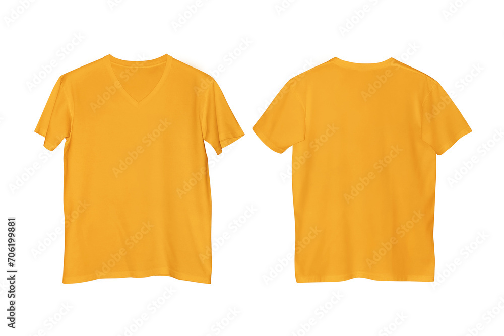 Unisex Plain Orange V-Neck Short Sleeve T-Shirt with Transparent Background Unisex Plain Orange V-Neck Short Sleeve T-Shirt with Transparent Background