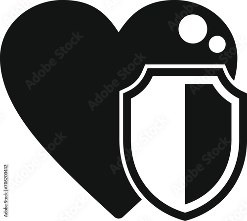 Heart protection aid icon simple vector. Health heart. Chest disease sick