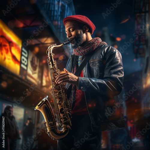 saxophone player on stage