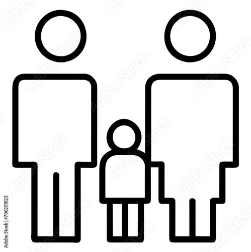 flat family iocn black and white