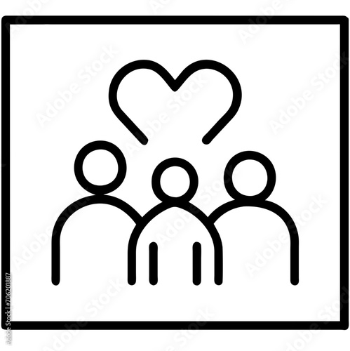 flat family iocn black and white