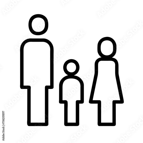 flat family iocn black and white