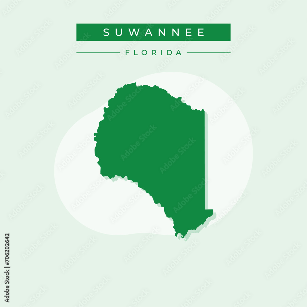 Vector illustration vector of Suwannee map Florida