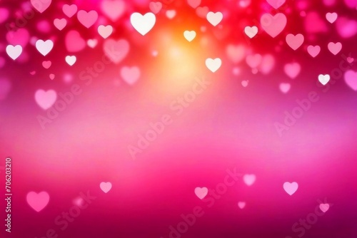 Wallpaper Mural Pink​ Valentine​ background with hearts​ bokeh​ lights​  Torontodigital.ca
